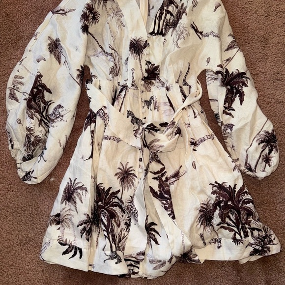 Banana Republic Cream and Black Tropical Mini Dress - Picture 1 of 3